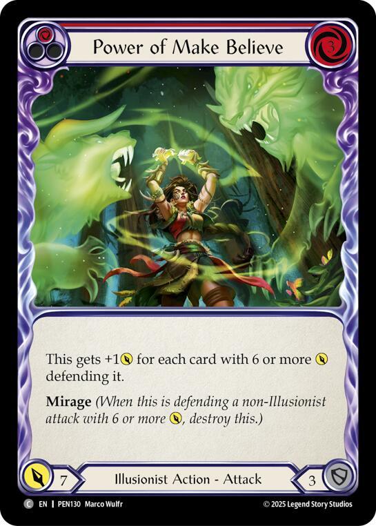 Flesh & Blood TCG Compendium of Rathe Power Of Make Believe (Red) PEN130 Common Near Mint