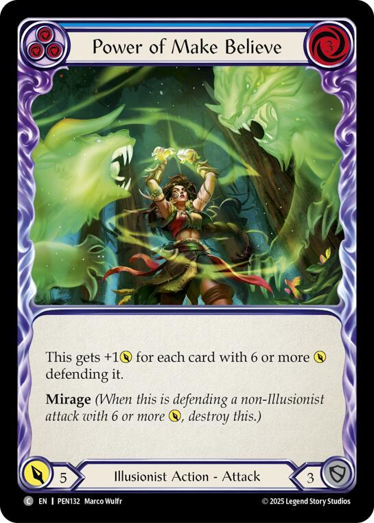 Flesh & Blood TCG Compendium of Rathe Power Of Make Believe (Blue) PEN132 Common Near Mint