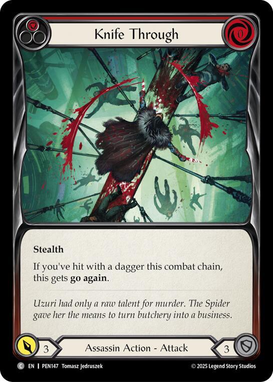 Flesh & Blood TCG Compendium of Rathe Knife Through (Red) PEN147 Common Near Mint