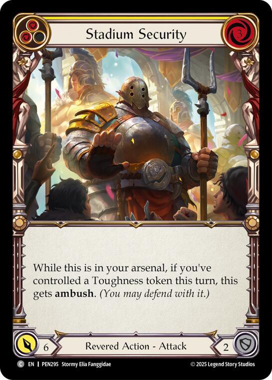 Flesh & Blood TCG Compendium of Rathe Stadium Security (Yellow) PEN295 Common Near Mint