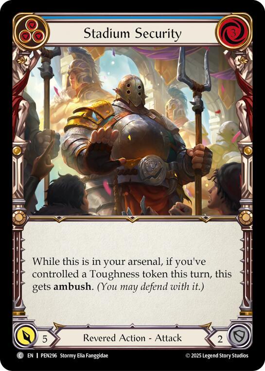 Flesh & Blood TCG Compendium of Rathe Stadium Security (Blue) PEN296 Common Near Mint