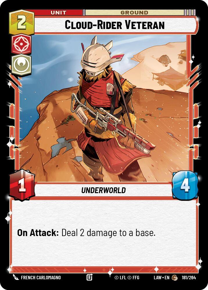 Star Wars: Unlimited A Lawless Time Cloud-Rider Veteran 181/264 Common Near Mint