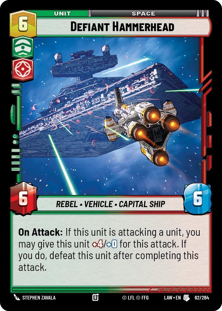 Star Wars: Unlimited A Lawless Time Defiant Hammerhead 62/264 Uncommon Near Mint