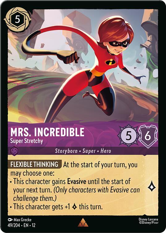 Disney Lorcana Wilds Unknown Mrs. Incredible - Super Stretchy 49/204 Rare Near Mint