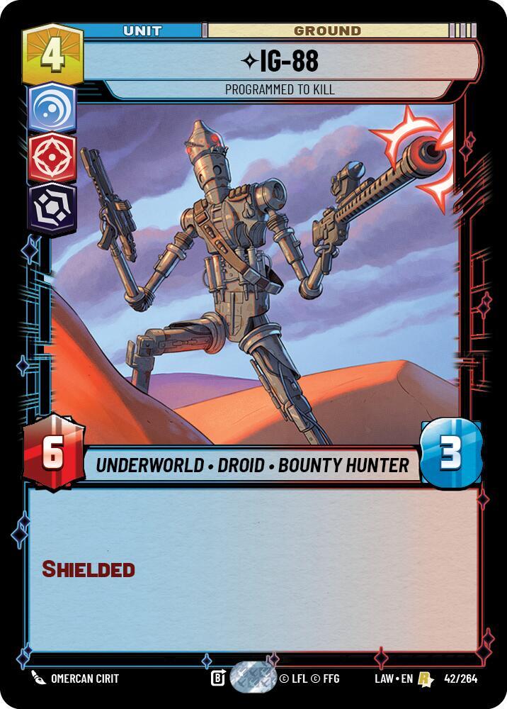 Star Wars: Unlimited A Lawless Time IG-88 - Programmed to Kill 42/264 Rare Near Mint
