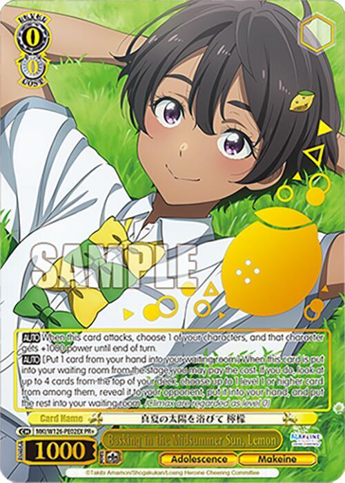 Weiss Schwarz Makeine: Too Many Losing Heroines! Basking in the Midsummer Sun, Lemon (PR+) MKI/W126-PE02EX PR+ Promo Plus Near Mint