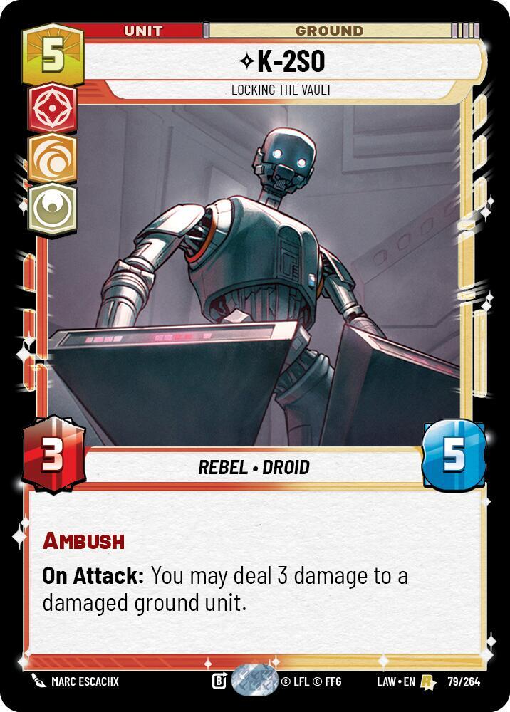 Star Wars: Unlimited A Lawless Time K-2S0 - Locking the Vault 79/264 Rare Near Mint