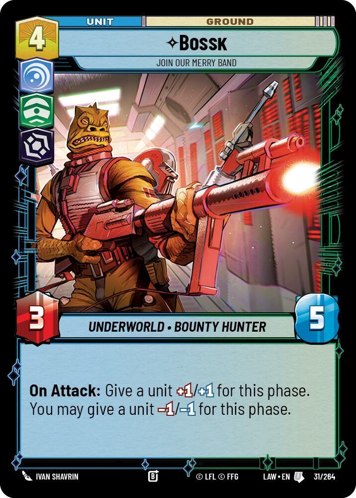 Star Wars: Unlimited A Lawless Time Bossk - Join Our Merry Band 31/264 Uncommon Near Mint