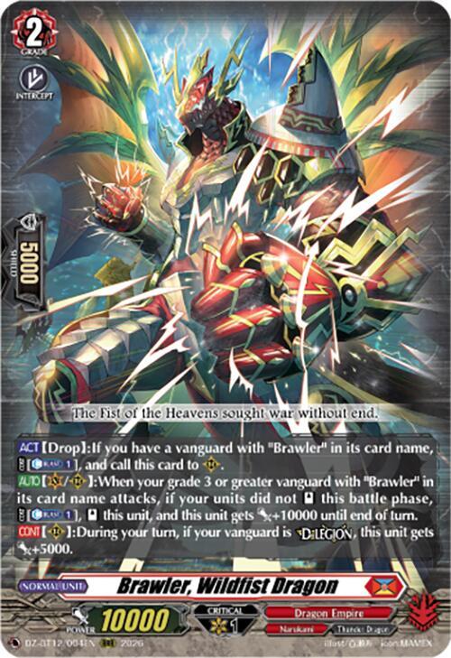 Cardfight Vanguard DZ-BT12: Chasm of Lost Souls Brawler, Wildfist Dragon DZ-BT12/004EN - RRR Near Mint