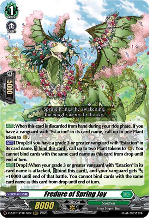 Cardfight Vanguard DZ-BT12: Chasm of Lost Souls Fredure of Spring Joy DZ-BT12/016EN - RRR Near Mint