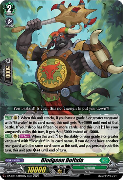 Cardfight Vanguard DZ-BT12: Chasm of Lost Souls Bludgeon Buffalo DZ-BT12/040EN - RR Near Mint