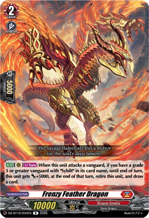 Cardfight Vanguard DZ-BT12: Chasm of Lost Souls Frenzy Feather Dragon DZ-BT12/044EN - R Near Mint