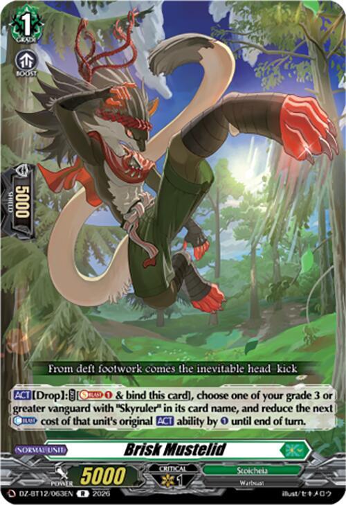 Cardfight Vanguard DZ-BT12: Chasm of Lost Souls Brisk Mustelid DZ-BT12/063EN - R Near Mint