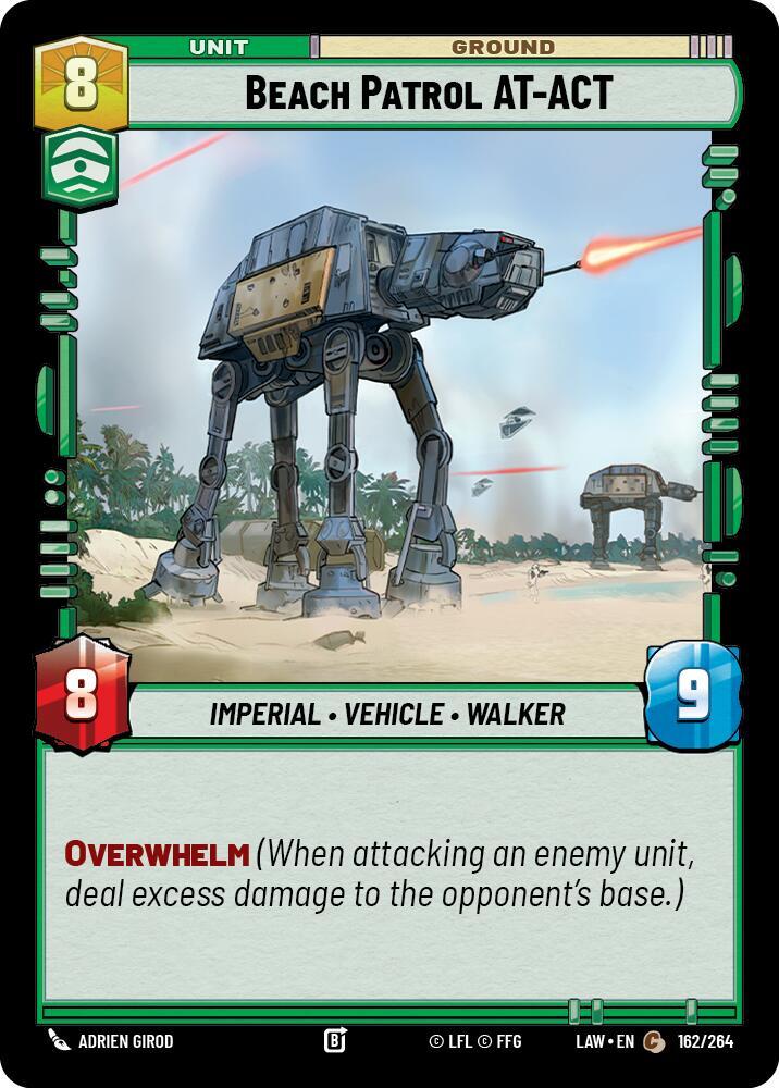 Star Wars: Unlimited A Lawless Time Beach Patrol AT-ACT 162/264 Common Near Mint