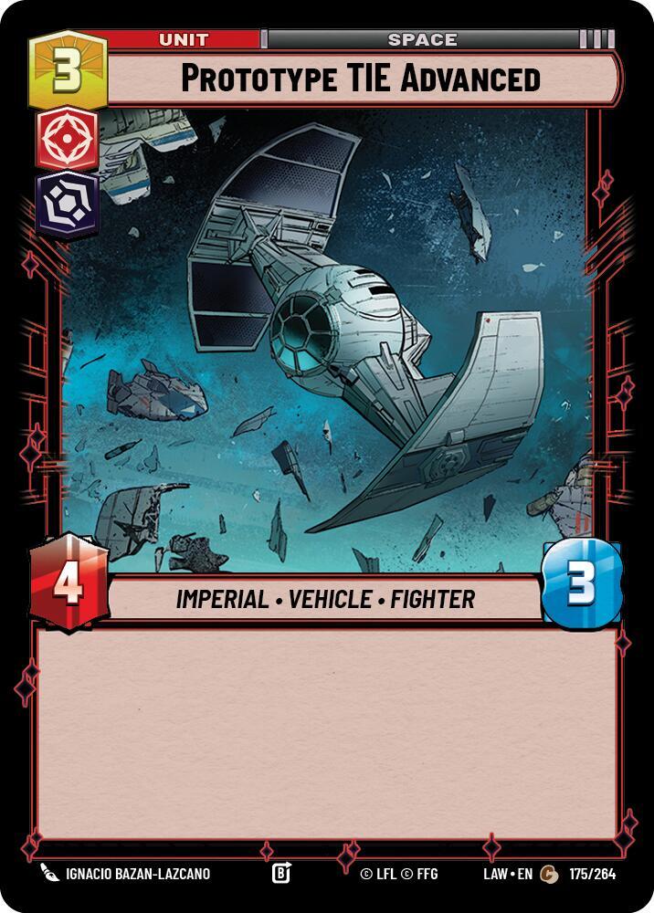 Star Wars: Unlimited A Lawless Time Prototype TIE Advanced 175/264 Common Near Mint