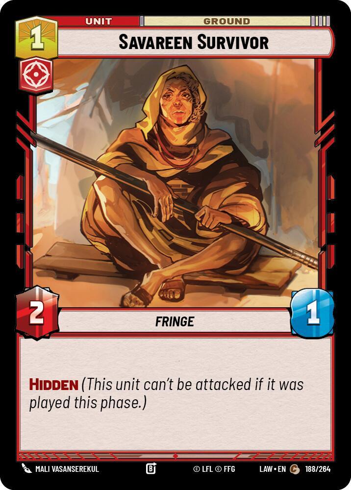 Star Wars: Unlimited A Lawless Time Savareen Survivor 188/264 Common Near Mint