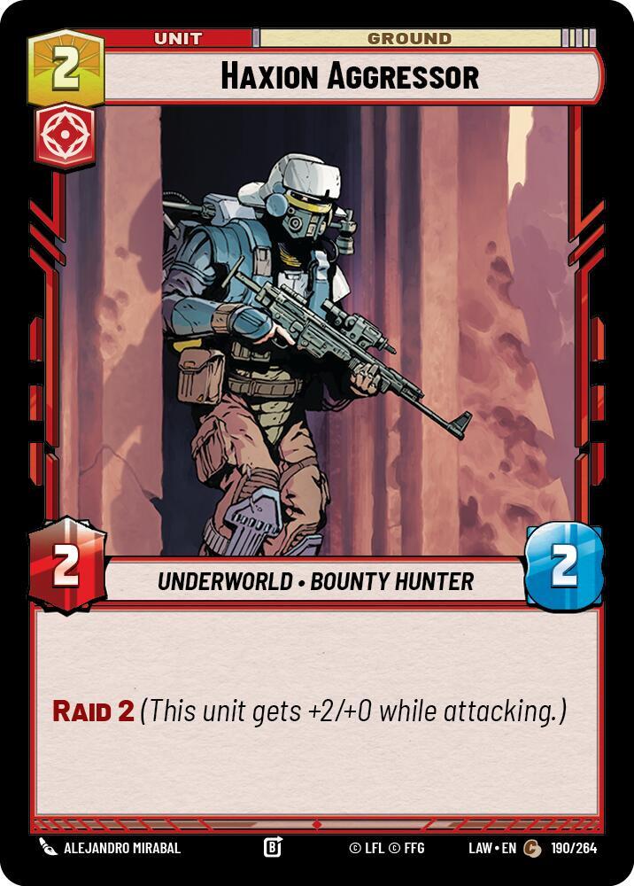 Star Wars: Unlimited A Lawless Time Haxion Aggressor 190/264 Common Near Mint
