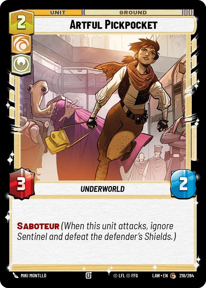 Star Wars: Unlimited A Lawless Time Artful Pickpocket 218/264 Common Near Mint