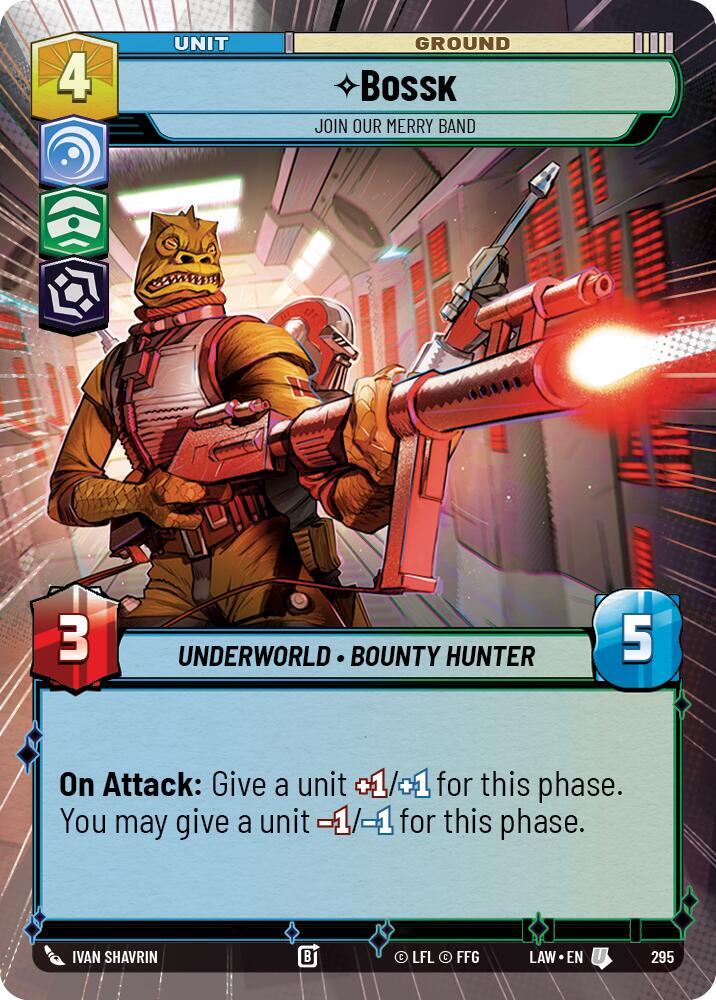 Star Wars: Unlimited A Lawless Time Bossk - Join Our Merry Band (Hyperspace) 295 Uncommon Near Mint