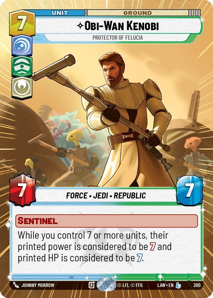 Star Wars: Unlimited A Lawless Time Obi-Wan Kenobi - Protector of Felucia (Hyperspace) 300 Legendary Near Mint