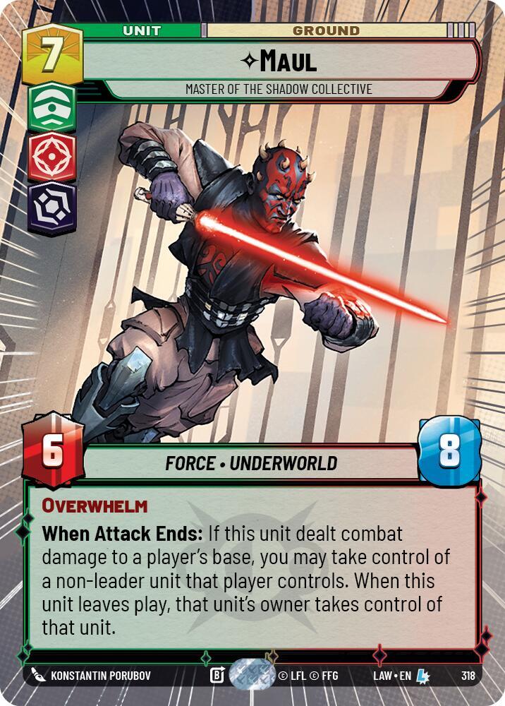 Star Wars: Unlimited A Lawless Time Maul - Master of the Shadow Collective (Hyperspace) 318 Legendary Near Mint