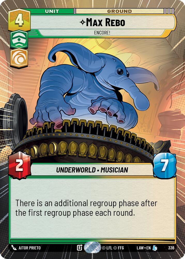 Star Wars: Unlimited A Lawless Time Max Rebo - Encore! (Hyperspace) 336 Legendary Near Mint