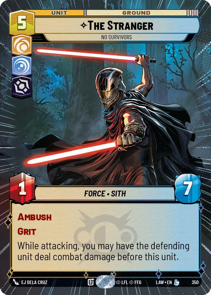 Star Wars: Unlimited A Lawless Time The Stranger - No Survivors (Hyperspace) 350 Legendary Near Mint