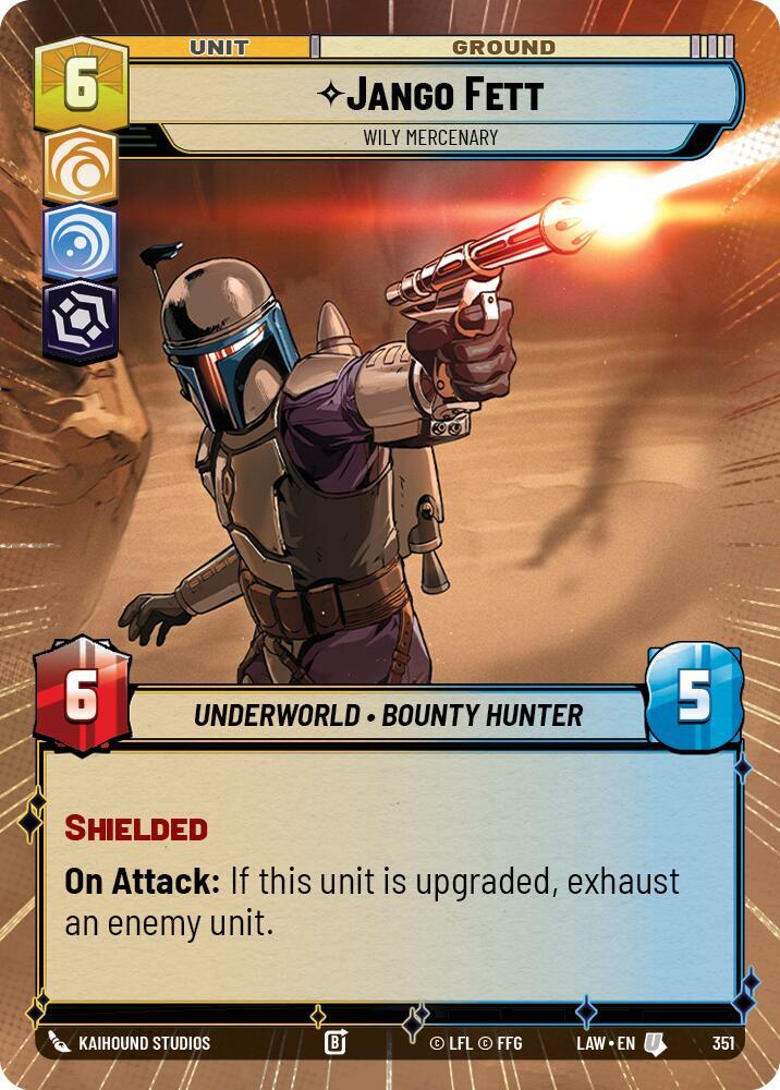 Star Wars: Unlimited A Lawless Time Jango Fett - Wily Mercenary (Hyperspace) 351 Uncommon Near Mint