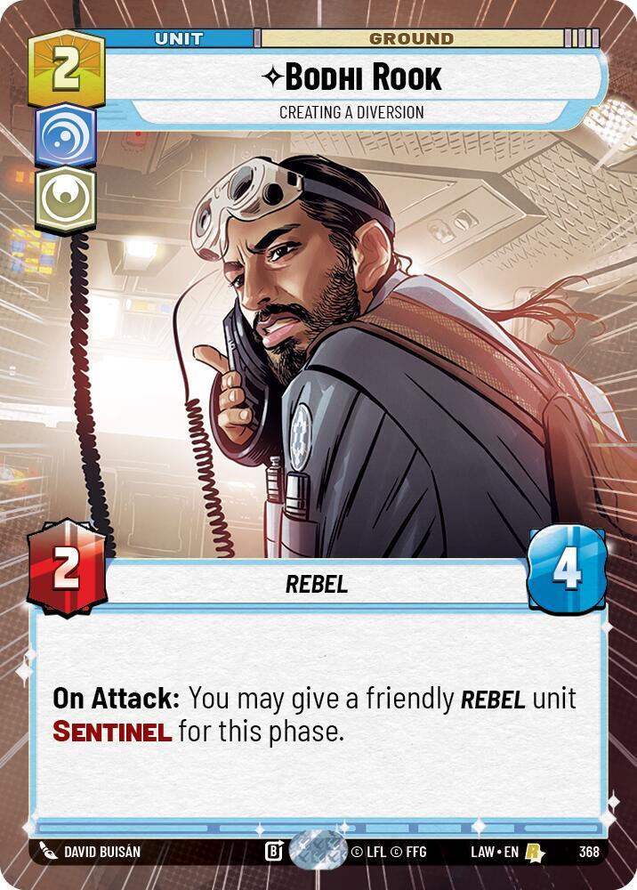Star Wars: Unlimited A Lawless Time Bodhi Rook - Creating a Diversion (Hyperspace) 368 Rare Near Mint