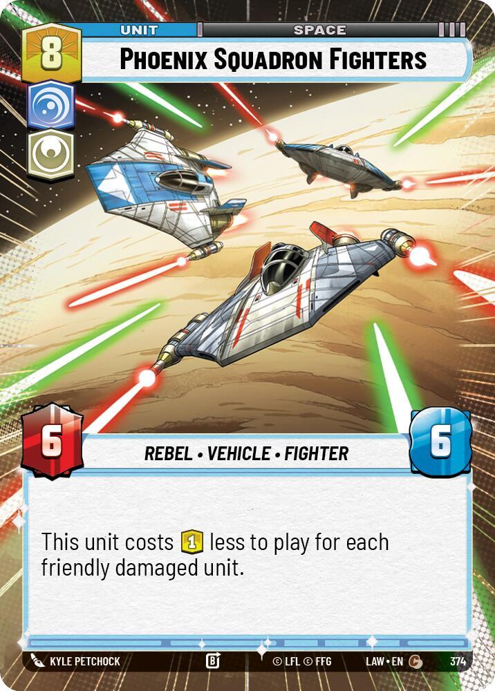Star Wars: Unlimited A Lawless Time Phoenix Squadron Fighters (Hyperspace) 374 Common Near Mint