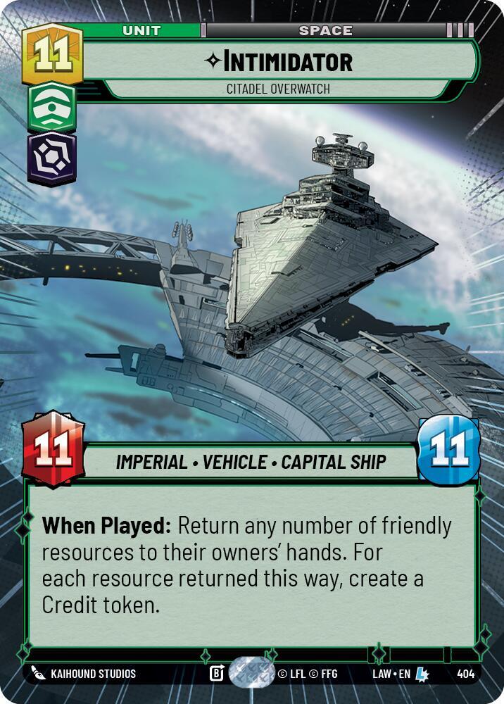 Star Wars: Unlimited A Lawless Time Intimidator - Citadel Overwatch (Hyperspace) 404 Legendary Near Mint