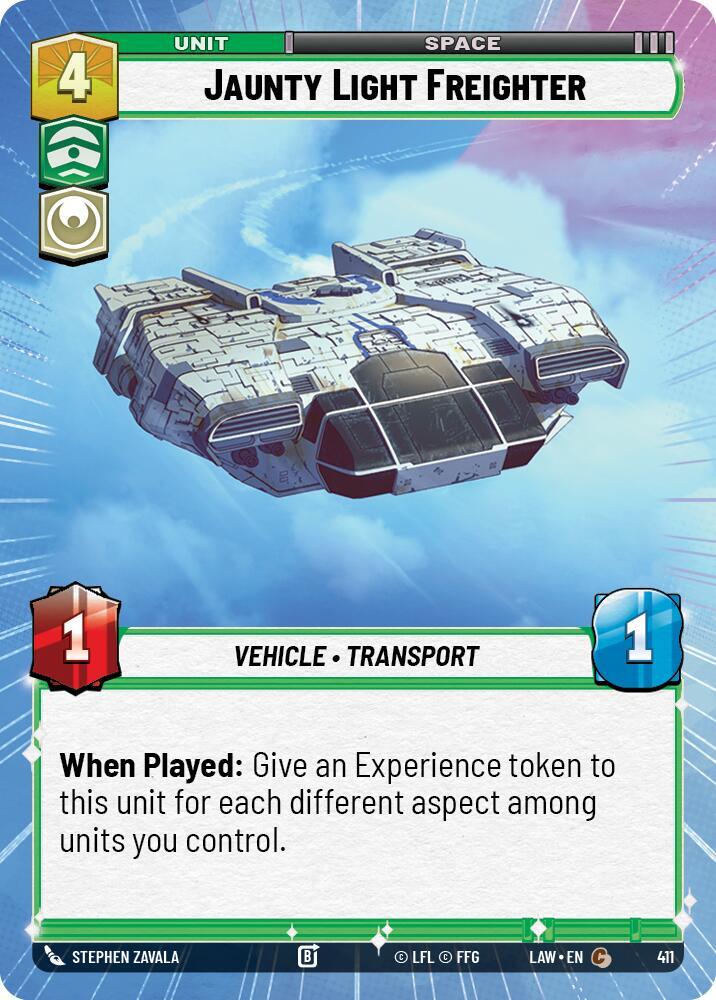 Star Wars: Unlimited A Lawless Time Jaunty Light Frieghter (Hyperspace) 411 Common Near Mint