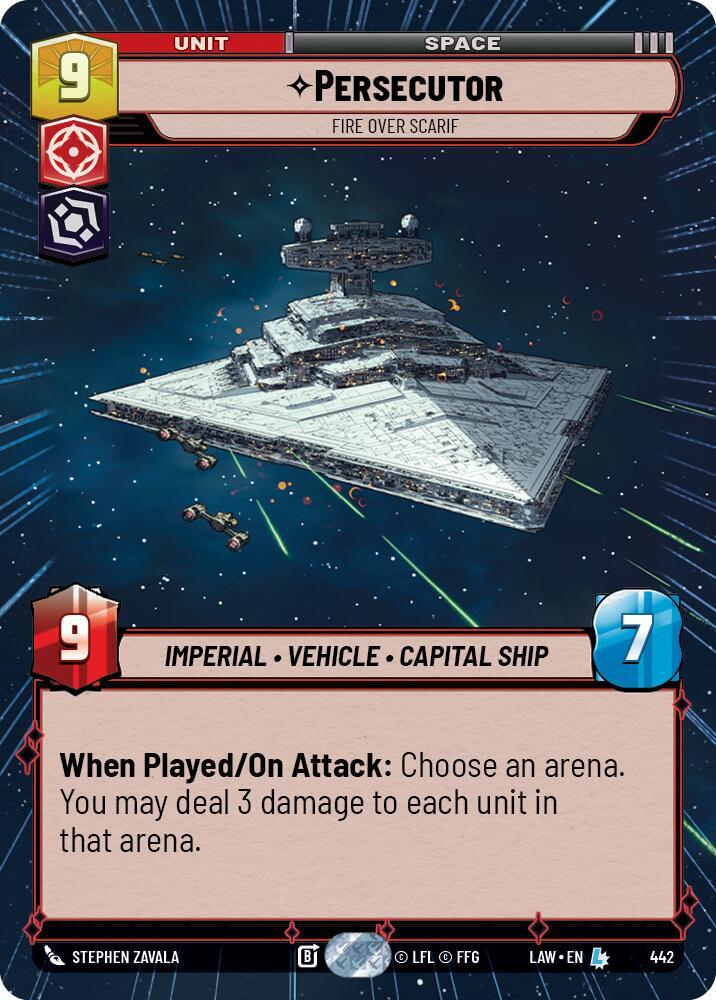 Star Wars: Unlimited A Lawless Time Persecutor - Fire Over Scarif (Hyperspace) 442 Legendary Near Mint