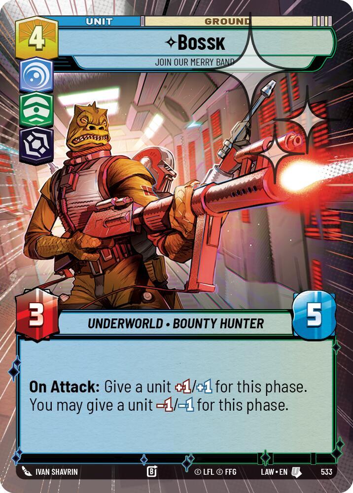 Star Wars: Unlimited A Lawless Time Bossk - Join Our Merry Band (Hyperspace Foil) 533 Uncommon Near Mint Foil