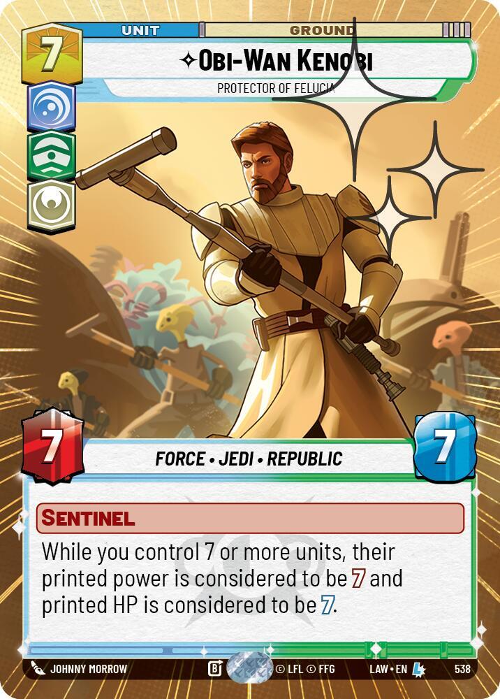 Star Wars: Unlimited A Lawless Time Obi-Wan Kenobi - Protector of Felucia (Hyperspace Foil) 538 Legendary Near Mint Foil