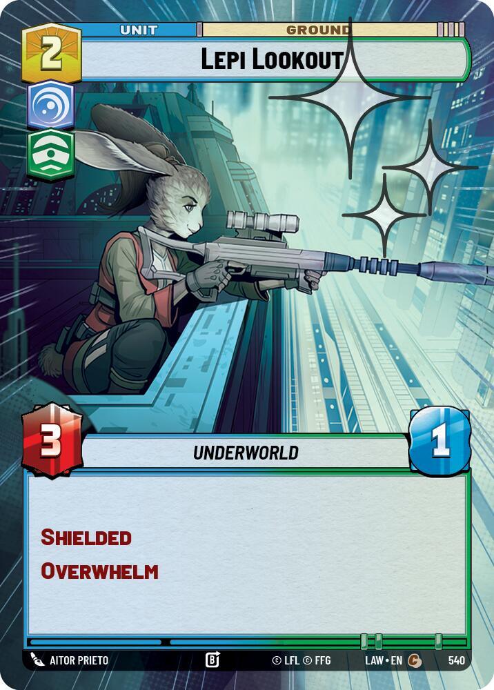 Star Wars: Unlimited A Lawless Time Lepi Lookout (Hyperspace Foil) 540 Common Near Mint Foil