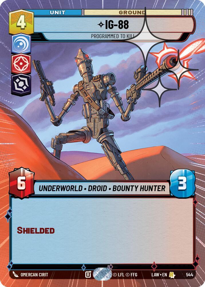 Star Wars: Unlimited A Lawless Time IG-88 - Programmed to Kill (Hyperspace Foil) 544 Rare Near Mint Foil
