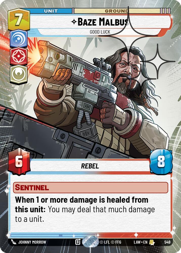 Star Wars: Unlimited A Lawless Time Baze Malbus - Good Luck (Hyperspace Foil) 549 Rare Near Mint Foil