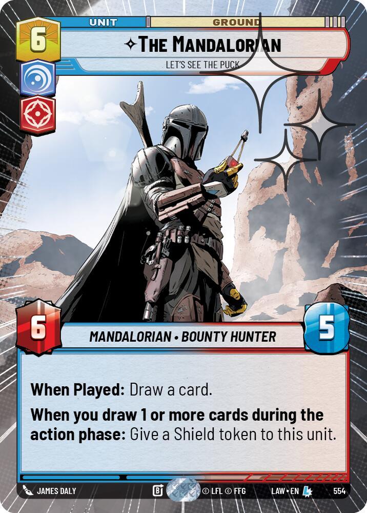 Star Wars: Unlimited A Lawless Time The Mandalorian - Let's See The Puck (Hyperspace Foil) 554 Legendary Near Mint Foil