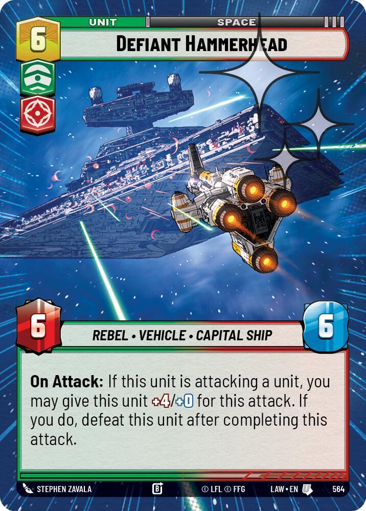 Star Wars: Unlimited A Lawless Time Defiant Hammerhead (Hyperspace Foil) 564 Uncommon Near Mint Foil