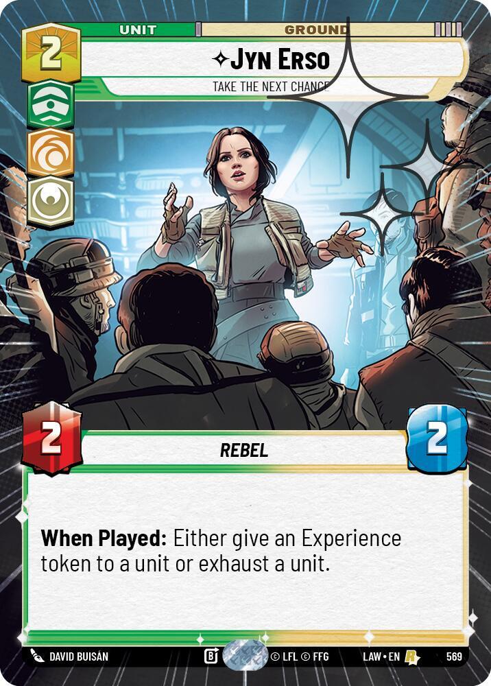 Star Wars: Unlimited A Lawless Time Jyn Erso - Take the Next Chance (Hyperspace Foil) 569 Rare Near Mint Foil