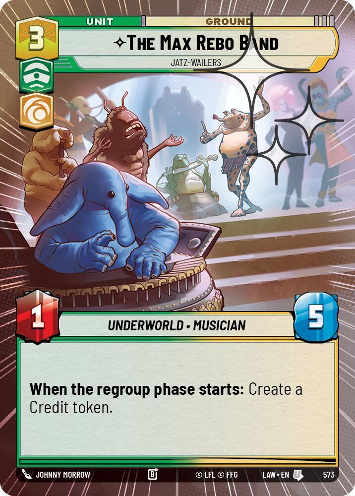 Star Wars: Unlimited A Lawless Time The Max Rebo Band - Jatz-Wailers (Hyperspace Foil) 573 Uncommon Near Mint Foil