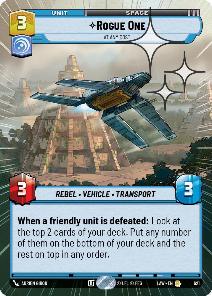 Star Wars: Unlimited A Lawless Time Rogue One - At Any Cost (Hyperspace Foil) 621 Rare Near Mint Foil