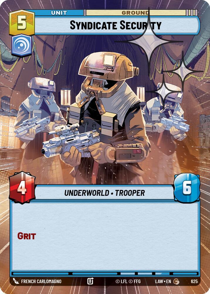 Star Wars: Unlimited A Lawless Time Syndicate Security (Hyperspace Foil) 625 Common Near Mint Foil