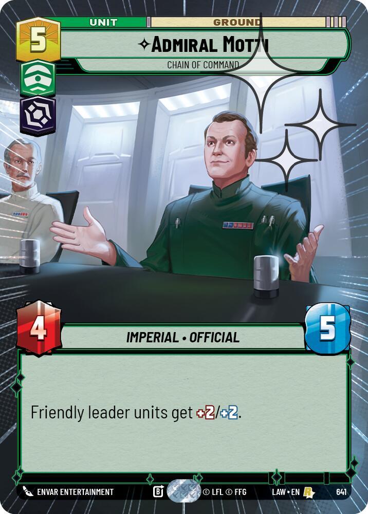 Star Wars: Unlimited A Lawless Time Admiral Motti - Chain of Command (Hyperspace Foil) 641 Rare Near Mint Foil