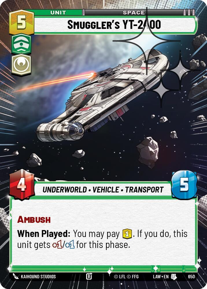 Star Wars: Unlimited A Lawless Time Smuggler's YT-2400 (Hyperspace Foil) 650 Uncommon Near Mint Foil