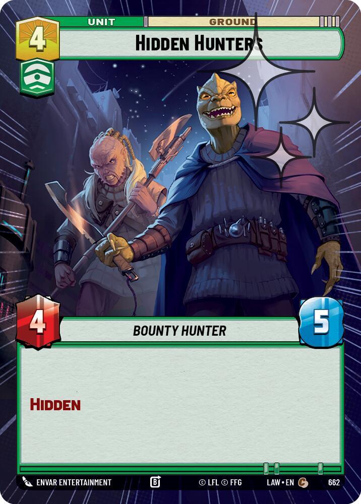Star Wars: Unlimited A Lawless Time Hidden Hunters (Hyperspace Foil) 662 Common Near Mint Foil