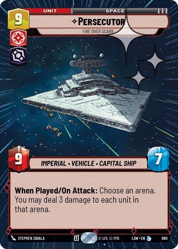 Star Wars: Unlimited A Lawless Time Persecutor - Fire Over Scarif (Hyperspace Foil) 680 Legendary Near Mint Foil