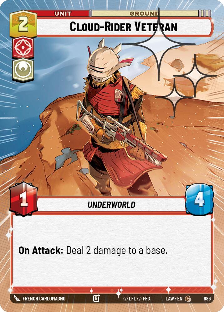 Star Wars: Unlimited A Lawless Time Cloud-Rider Veteran (Hyperspace Foil) 683 Common Near Mint Foil