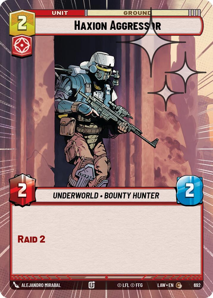 Star Wars: Unlimited A Lawless Time Haxion Aggressor (Hyperspace Foil) 692 Common Near Mint Foil